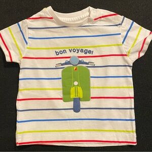 Striped Kids T-Shirt with Scooter Print